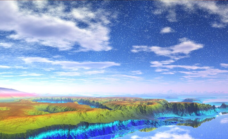 Colorful Alien Landscape — Blue