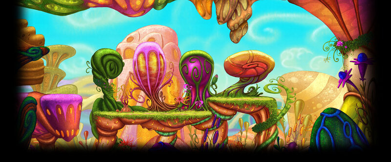 Colorful Alien Landscape — Green