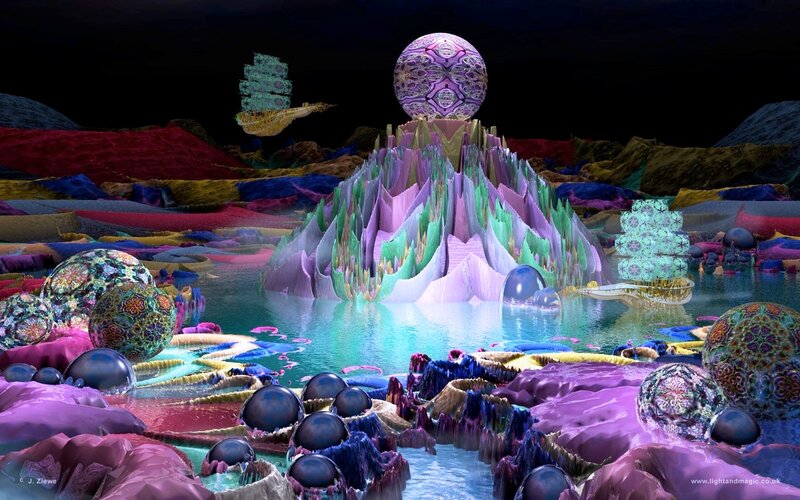 Colorful Alien Landscape — Purple