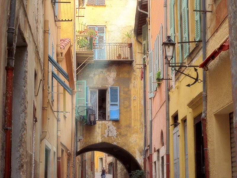 Colorful alley in a European town