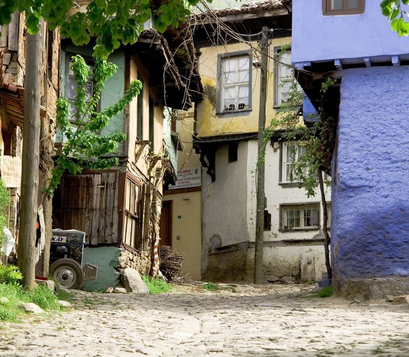 Colorful alley in old town