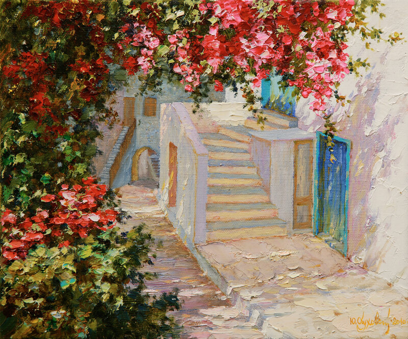 Colorful Alley with Flowers