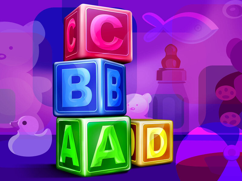 Colorful Alphabet Blocks — Purple