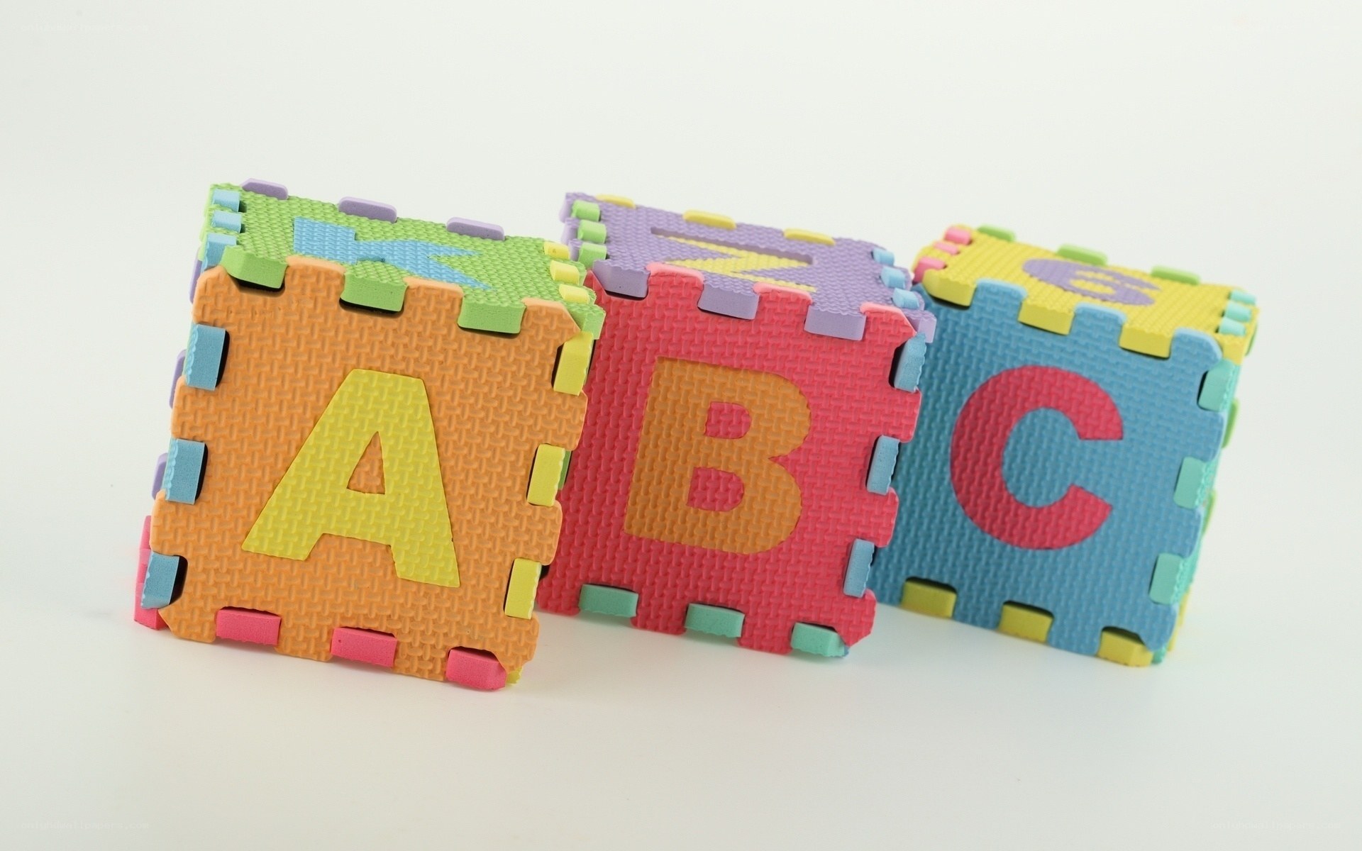 Colorful alphabet foam blocks