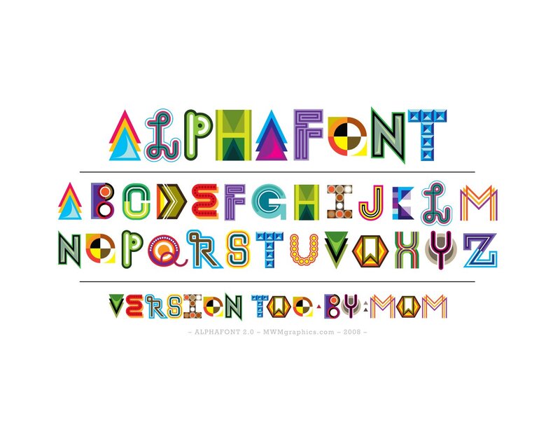 colorful alphabet font design