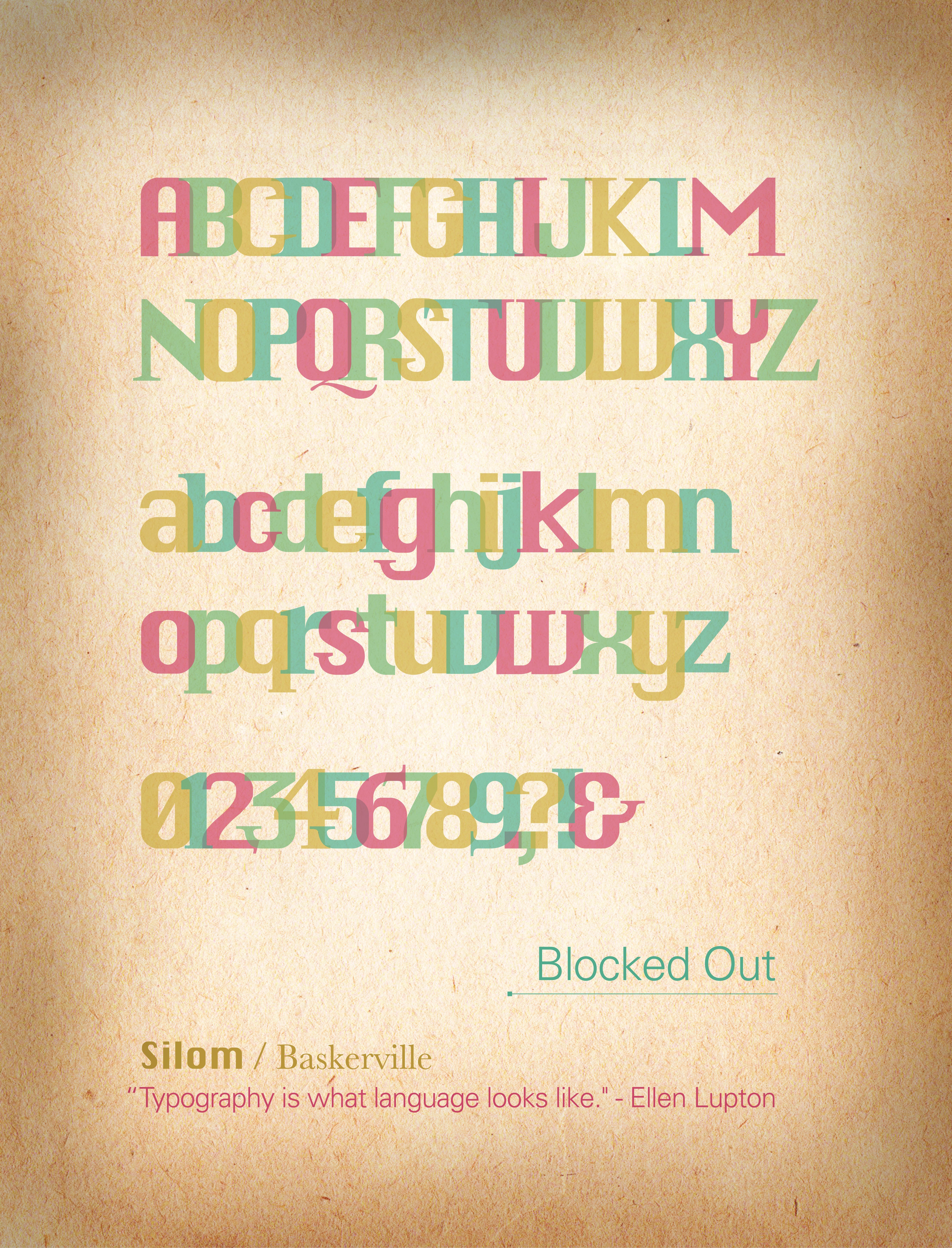 Colorful alphabet typography poster