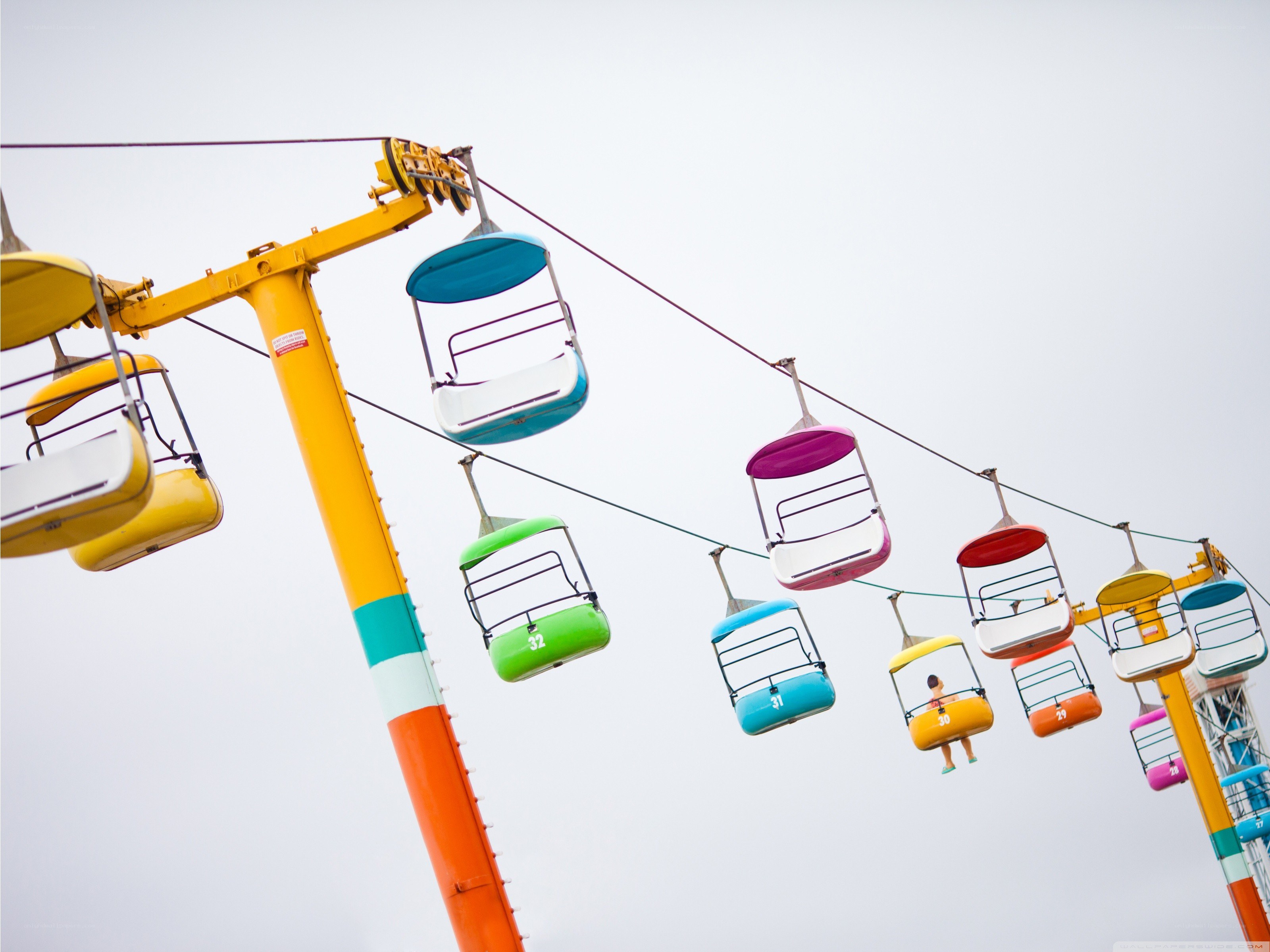 Colorful amusement park ride