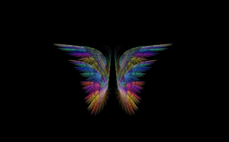Colorful Angel Wings — Purple, Dramatic