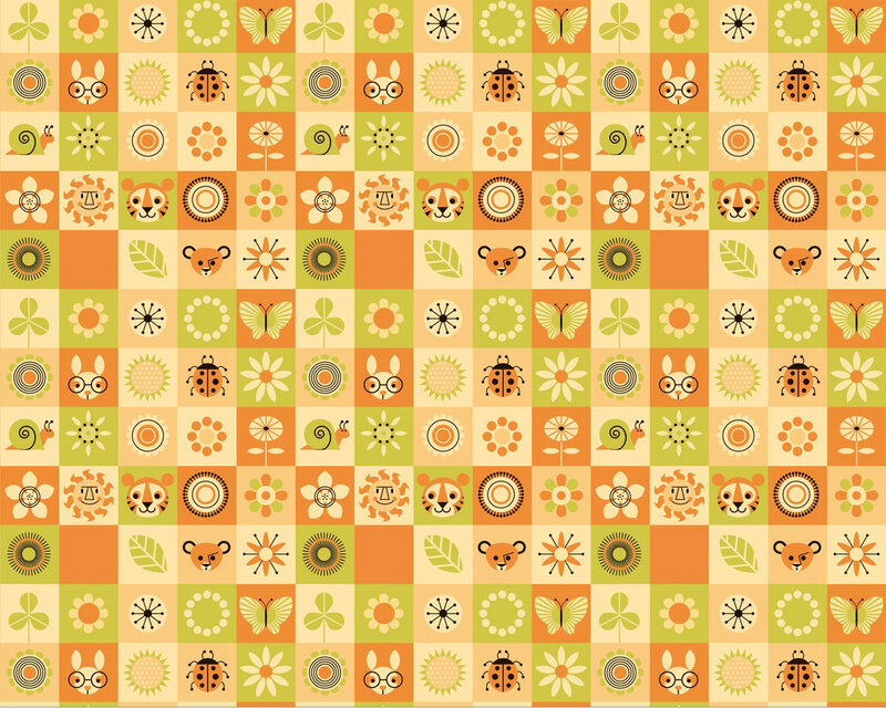 colorful animal and nature pattern