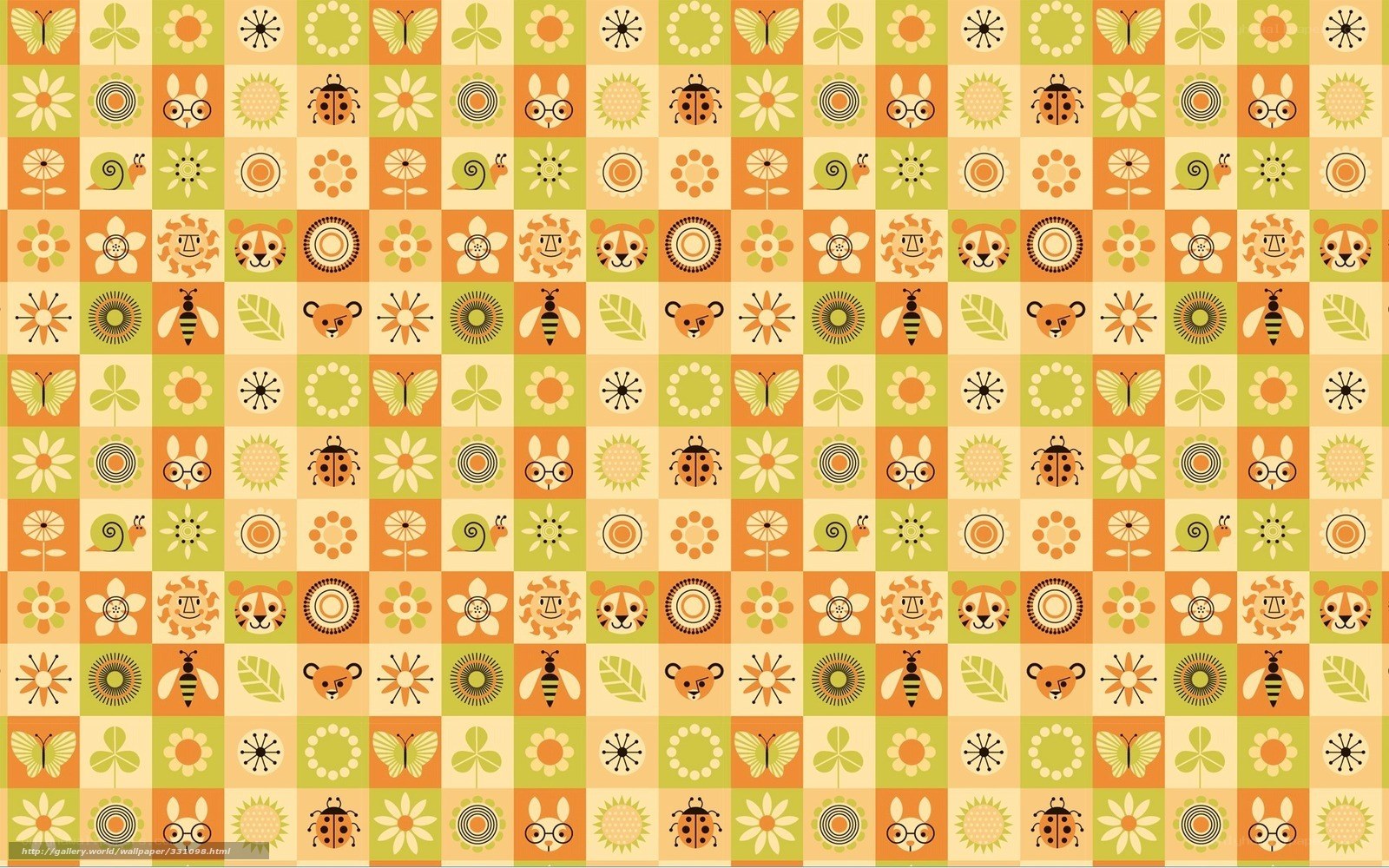 colorful animal and nature pattern