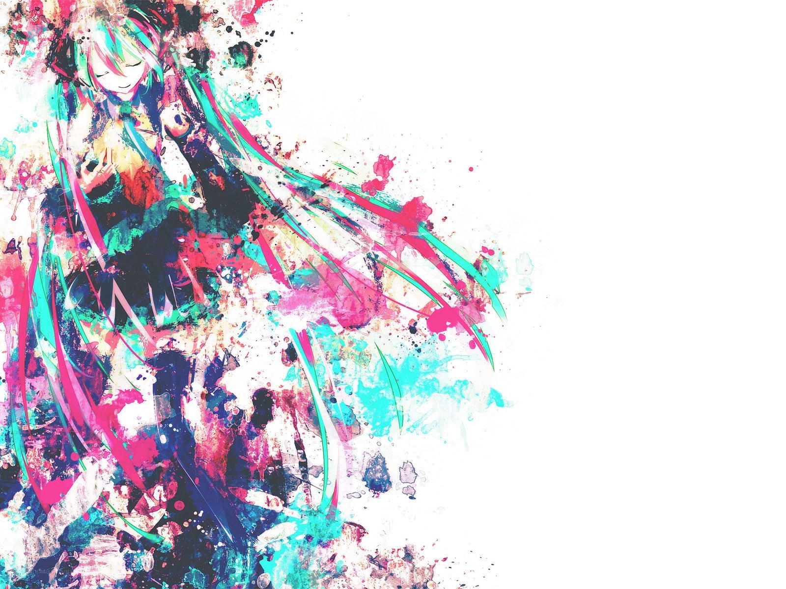 colorful anime art splatter