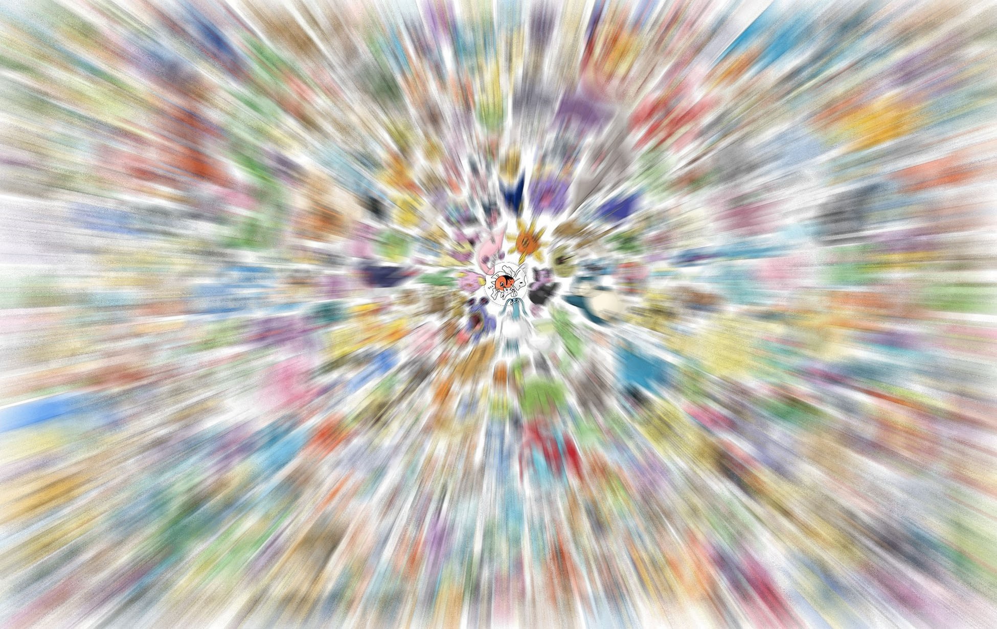 Colorful anime character explosion