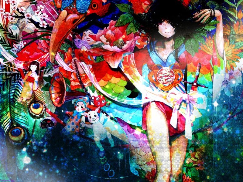 colorful anime fantasy scene