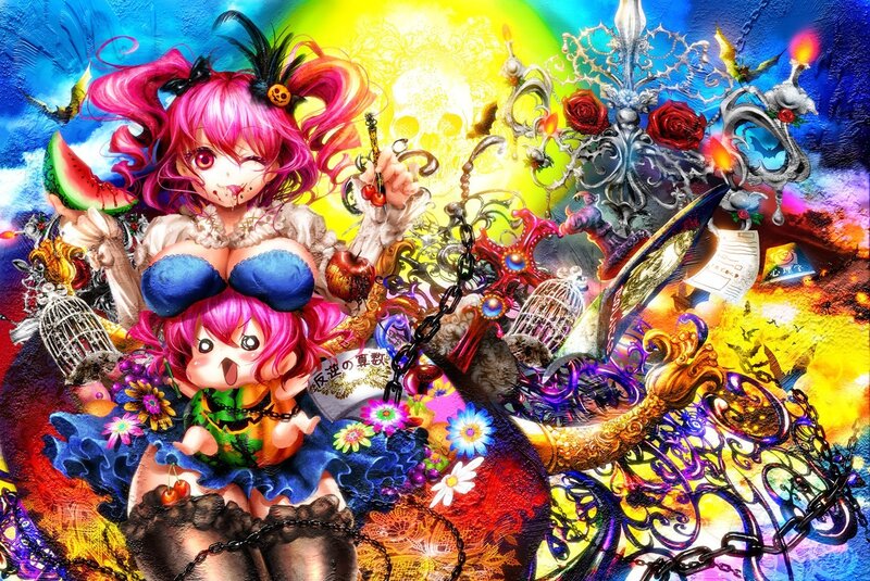 colorful anime fantasy scene