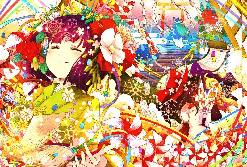 colorful anime festival scene