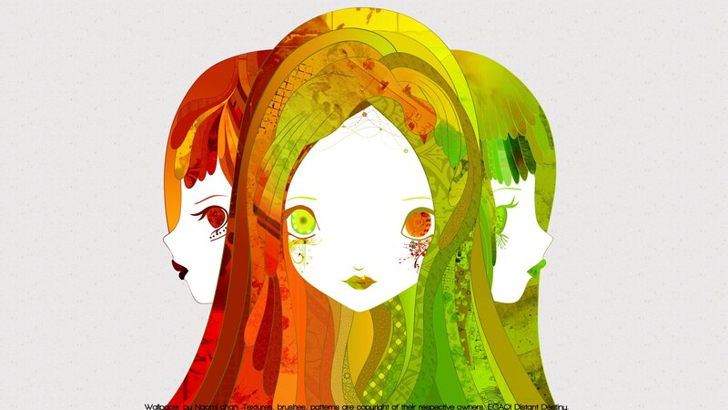 colorful anime portrait collage