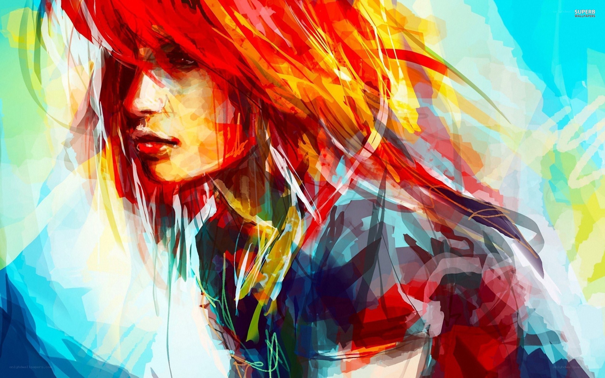 colorful anime portrait
