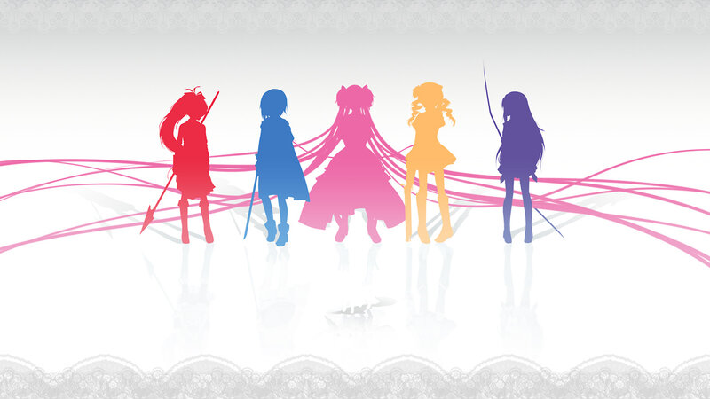 colorful anime silhouettes