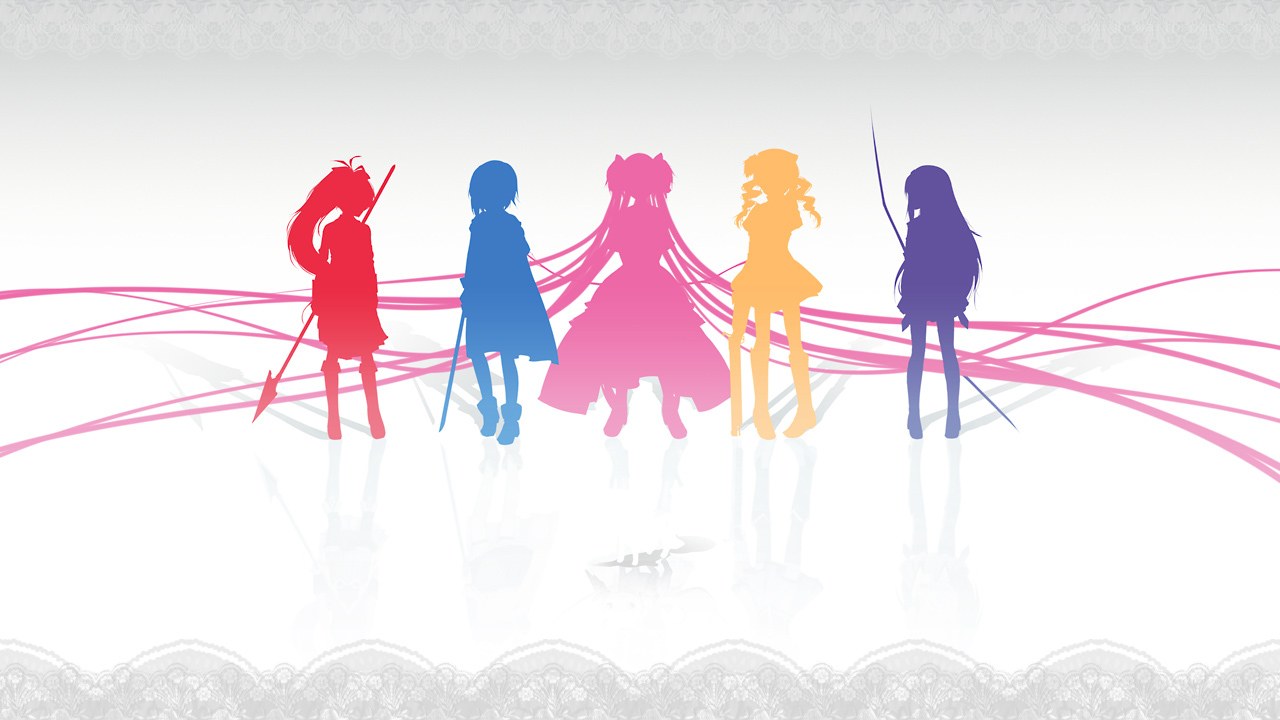 colorful anime silhouettes