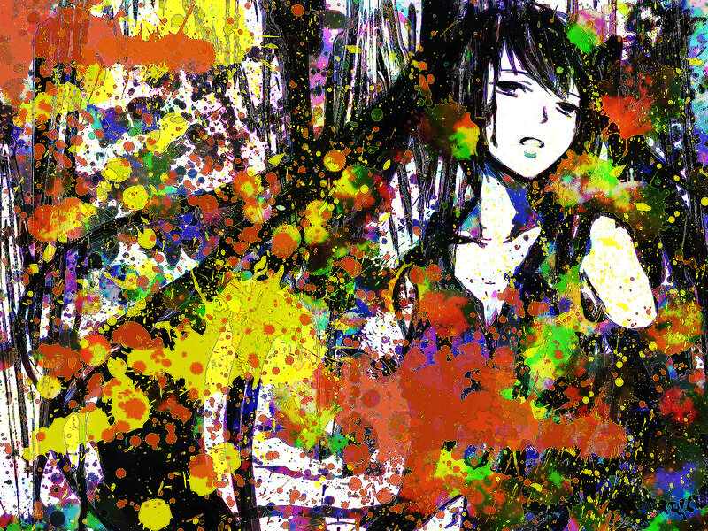colorful anime splatter art