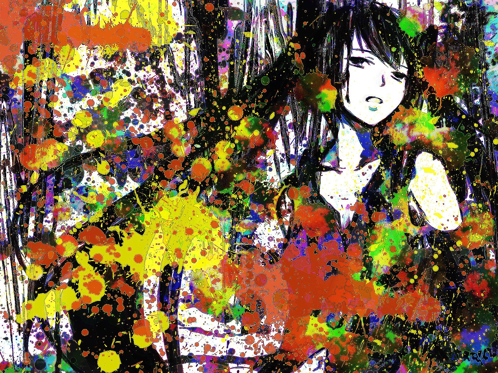colorful anime splatter art