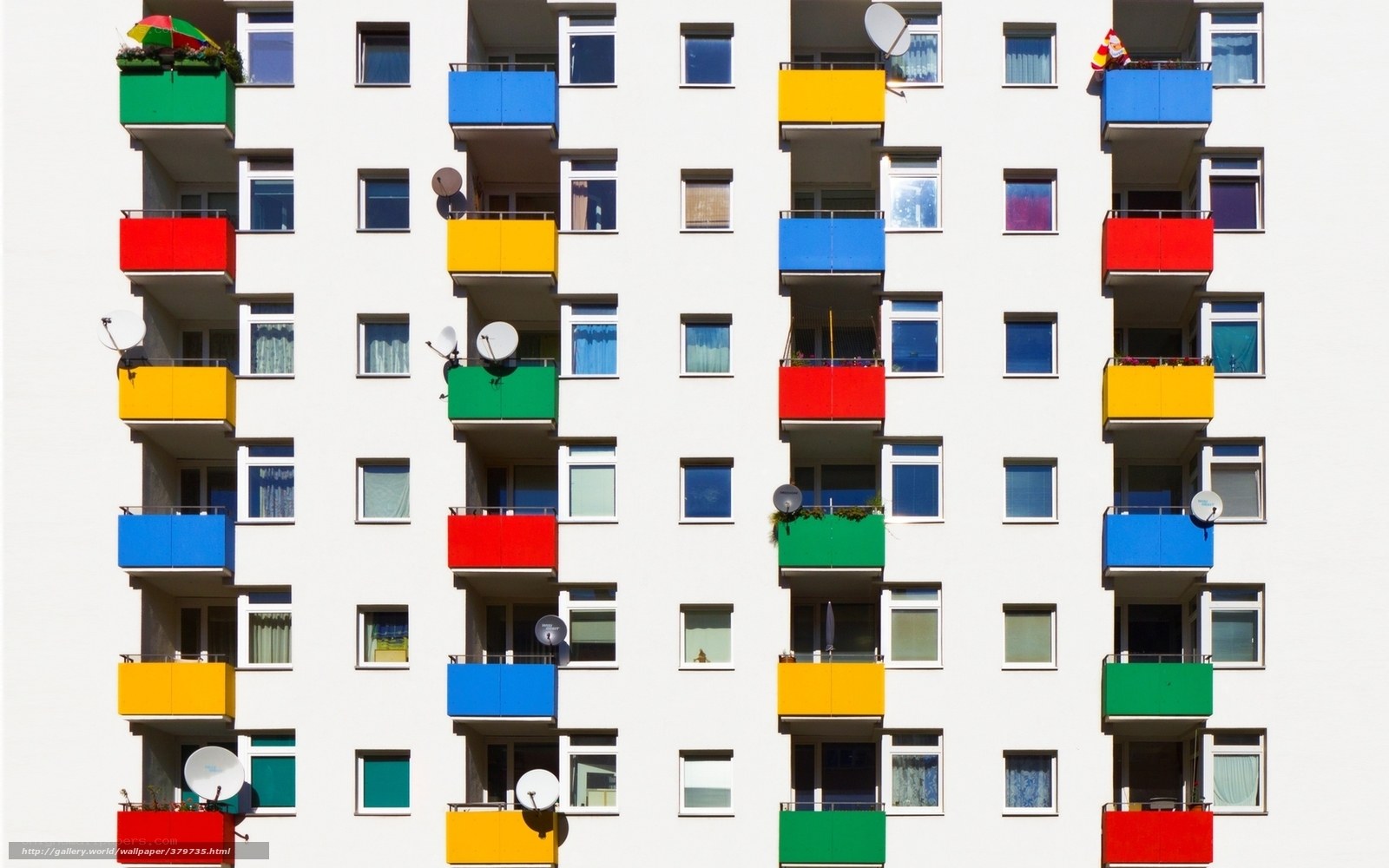 Colorful apartment building facade