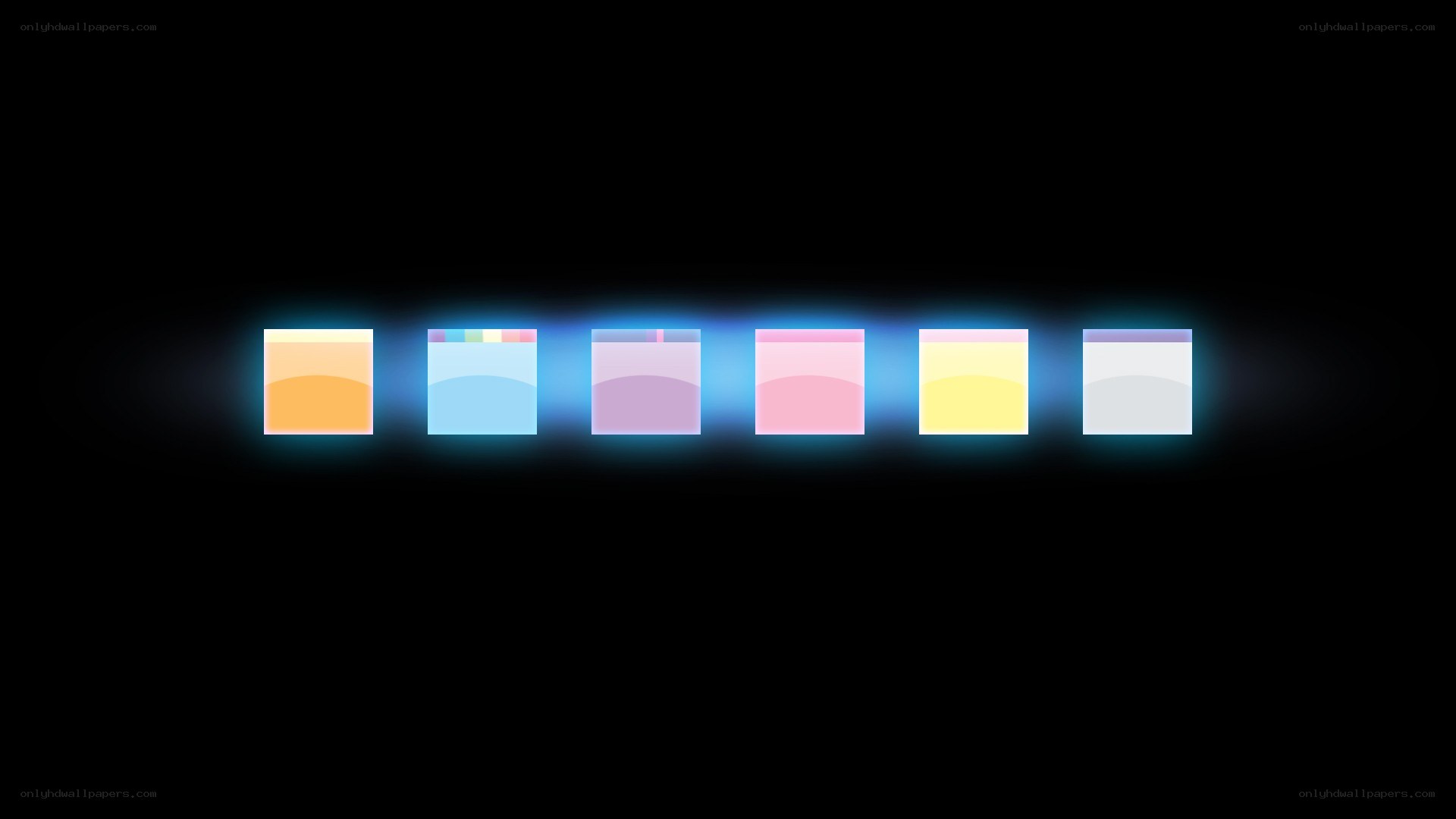 colorful app icons on black