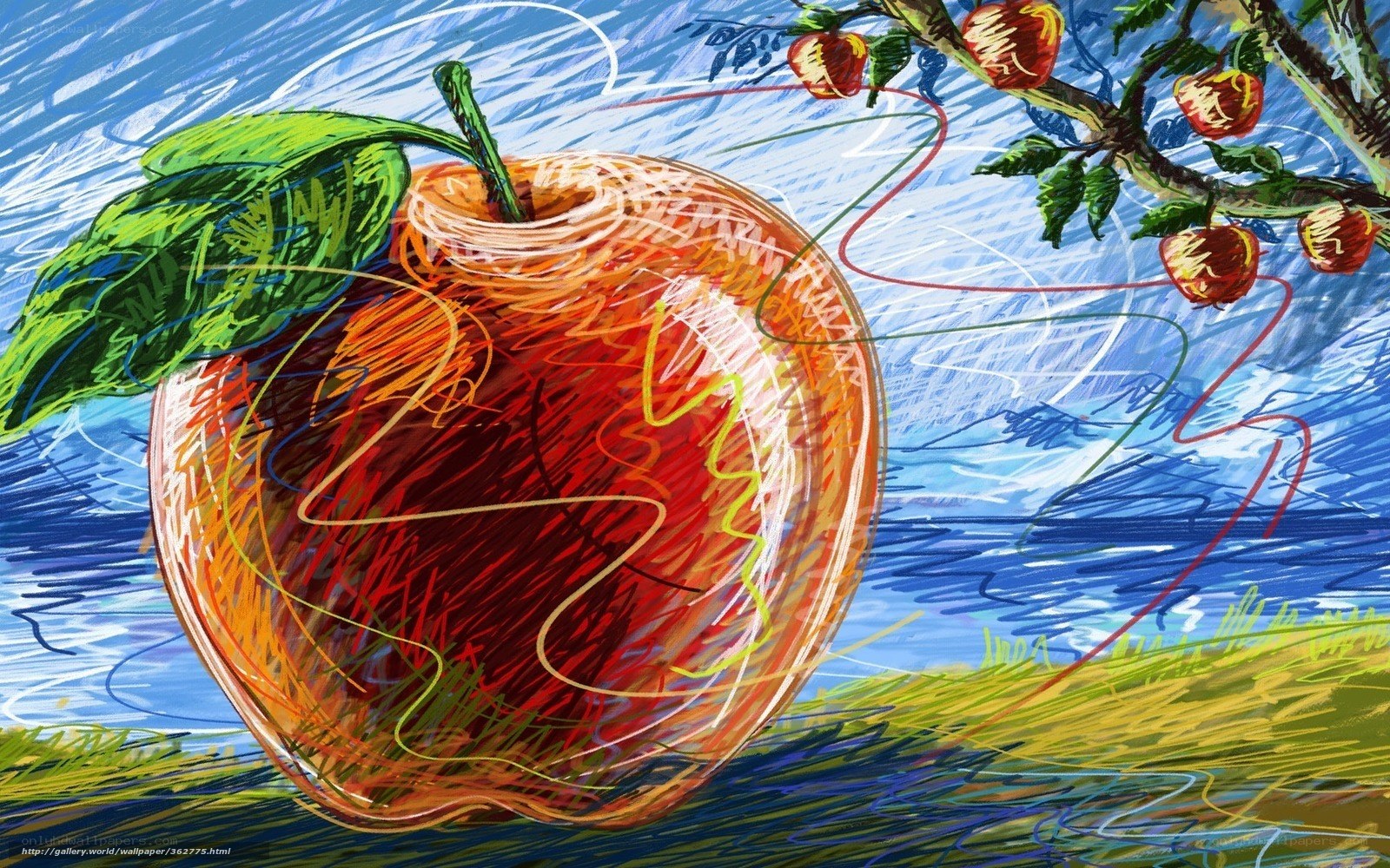 Colorful apple illustration