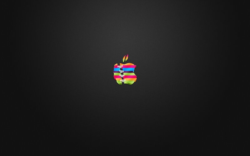 Colorful Apple Logo — Black