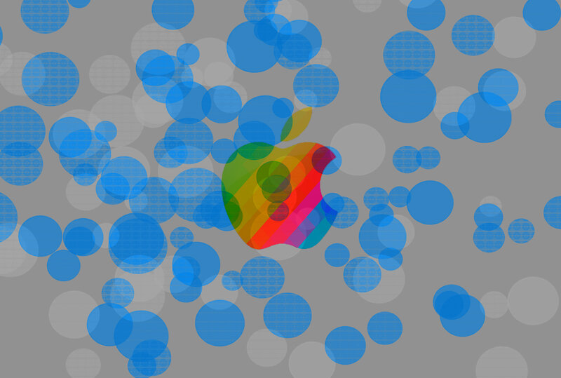 Colorful Apple Logo — Blue, Abstract