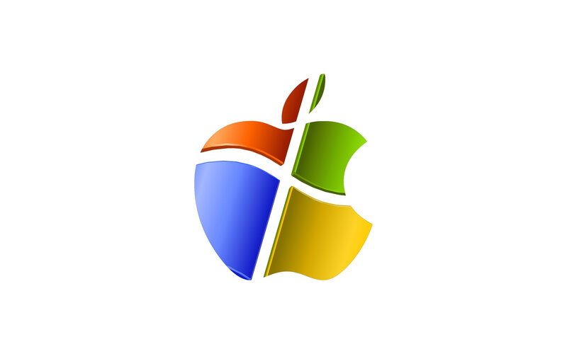 Colorful Apple Logo — Blue, Neutral