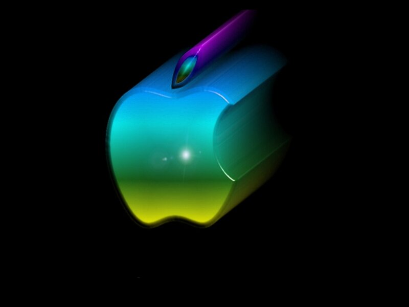 Colorful Apple Logo — Blue