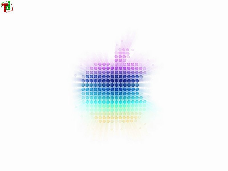 Colorful Apple Logo — Blue, Vibrant