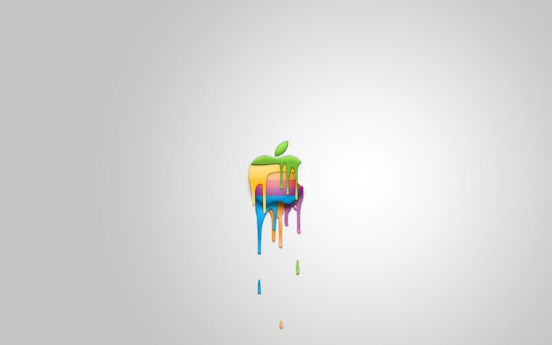 Colorful Apple logo dripping