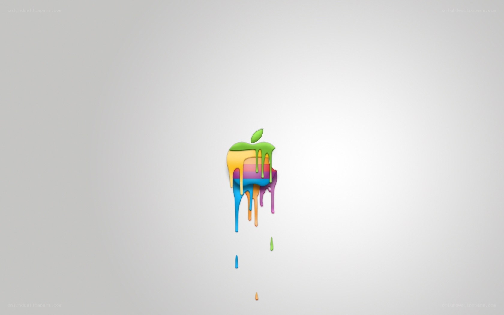 Colorful Apple logo dripping