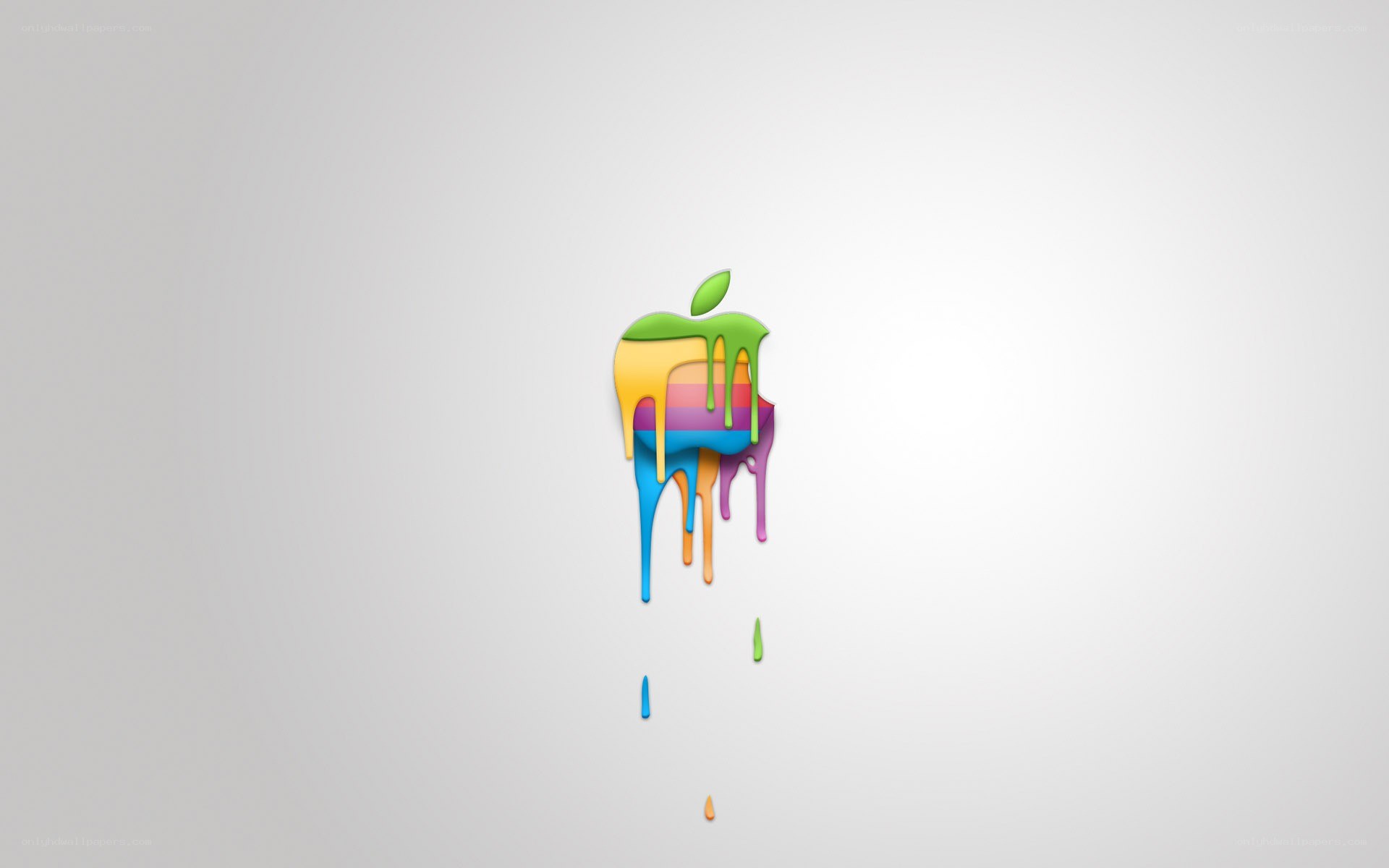 Colorful Apple logo dripping