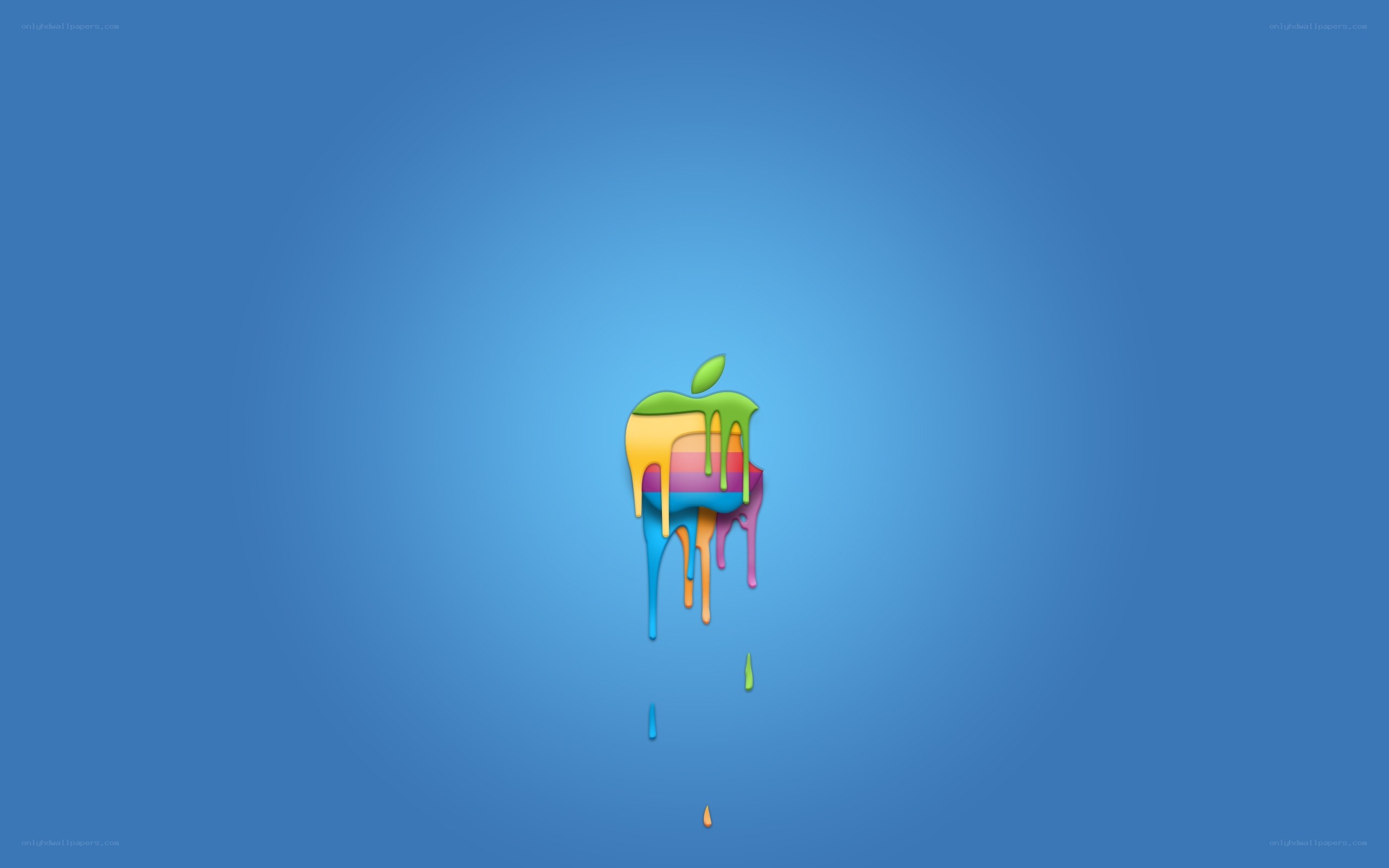 Colorful Apple logo dripping