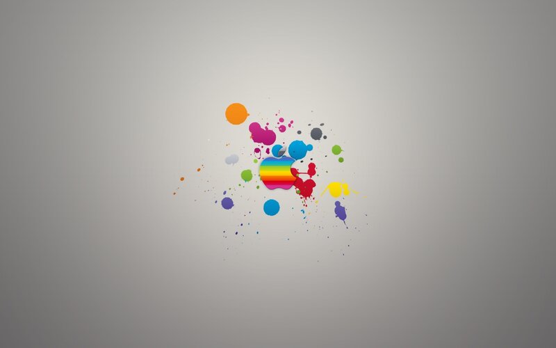 Colorful Apple Logo — Gray