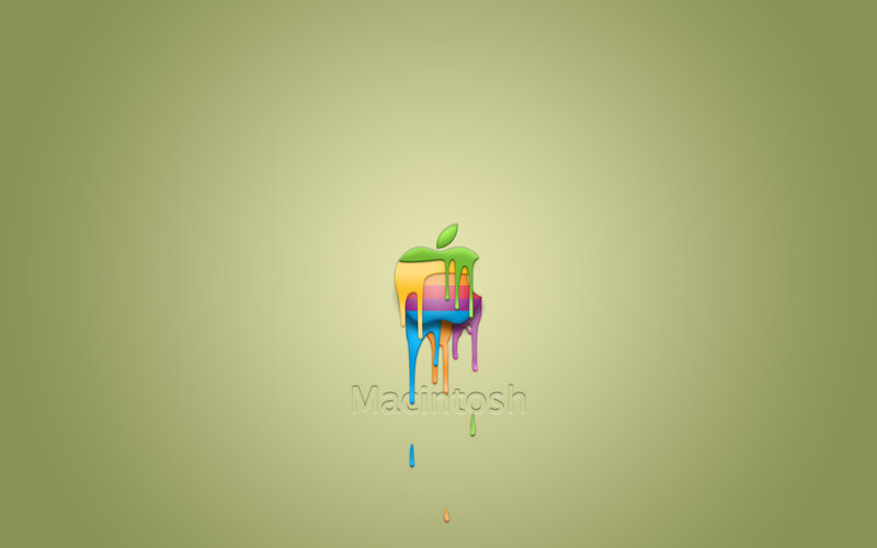 Colorful Apple Logo — Green, Playful, Digital Art