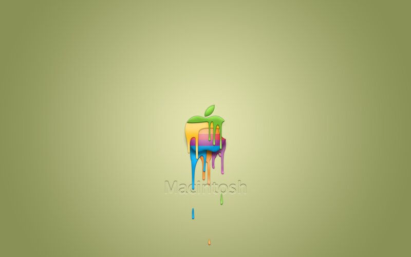 Colorful Apple Logo — Green, Playful