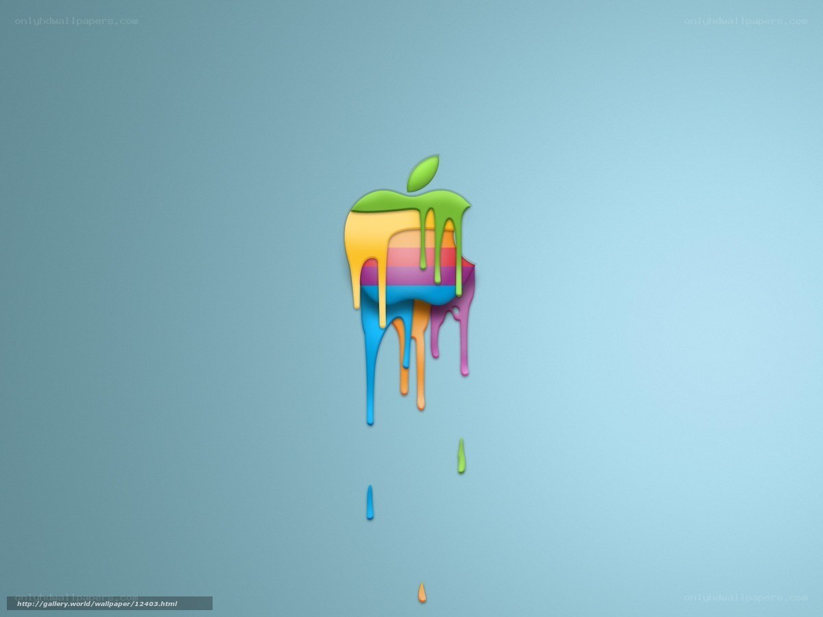 Colorful Apple logo melting