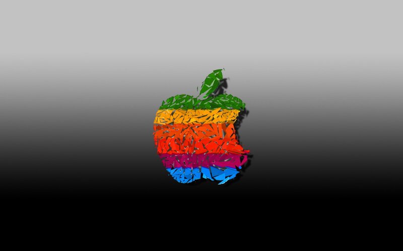 Colorful Apple logo mosaic