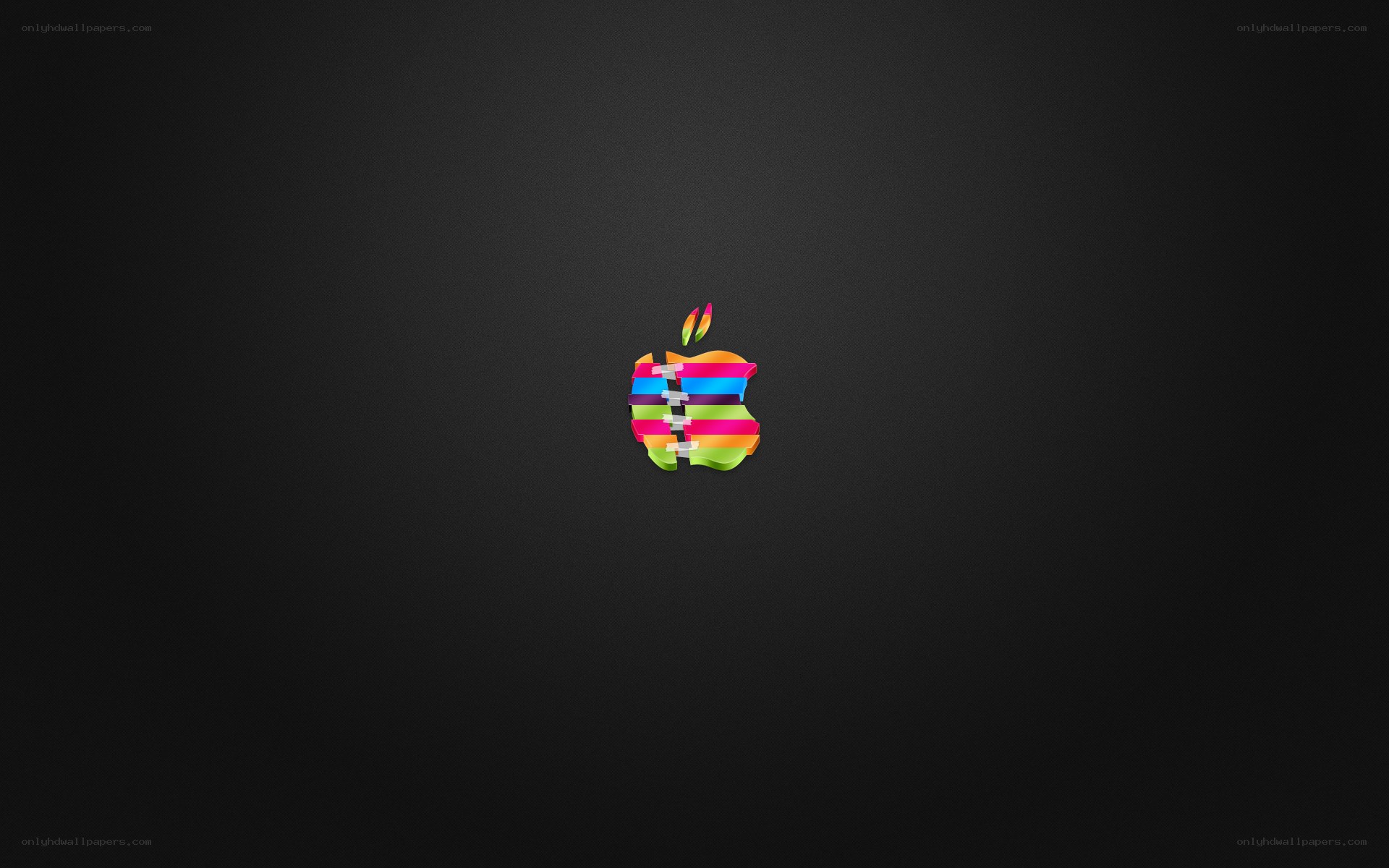 Colorful Apple logo on black