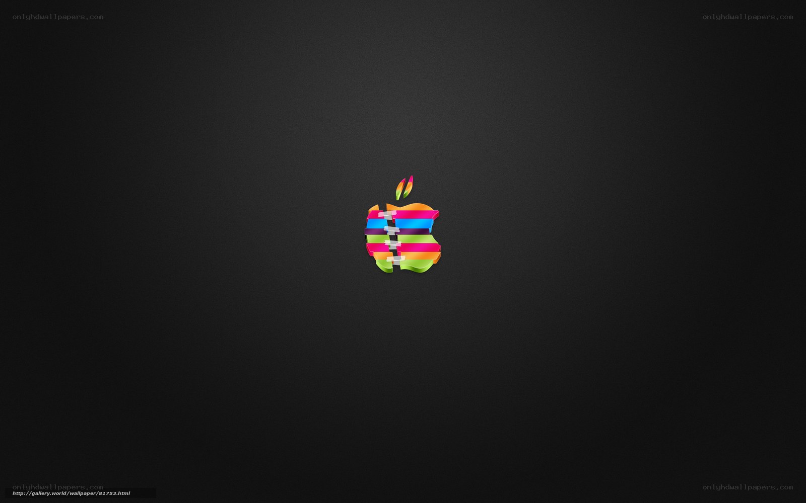 Colorful Apple logo on black