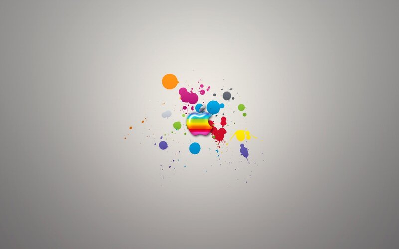 colorful apple logo splash