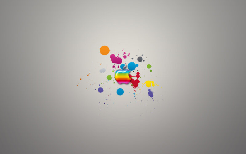 Colorful Apple logo splatter
