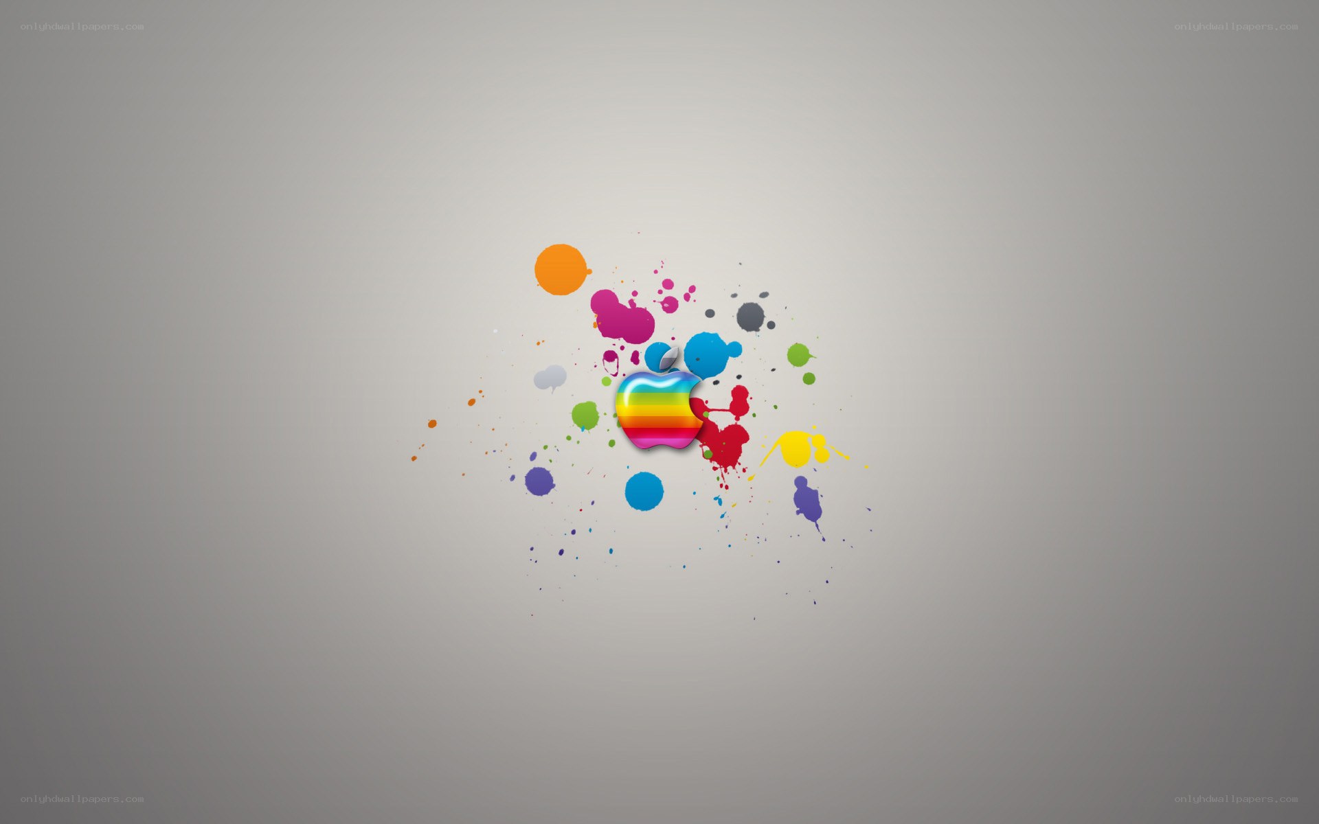 Colorful Apple logo splatter