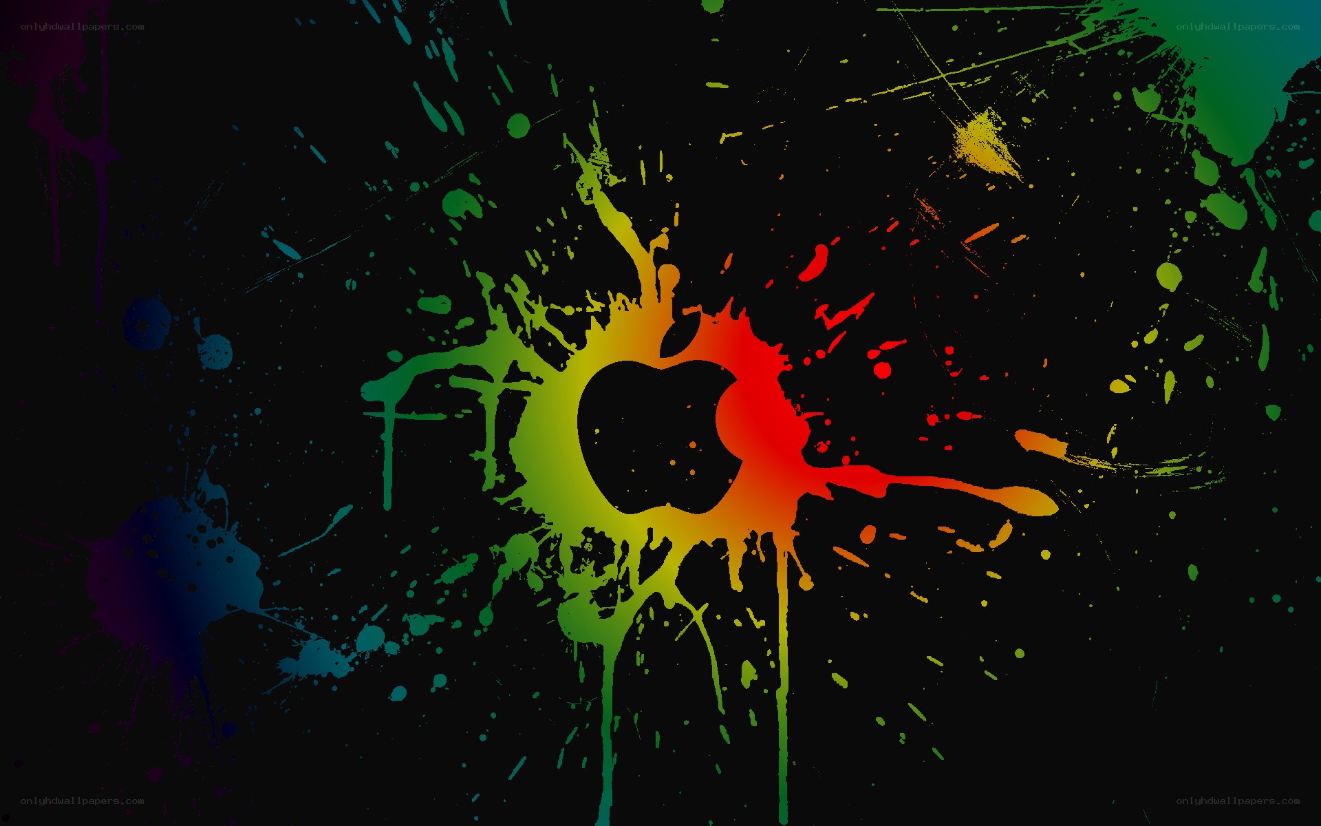 colorful apple logo splatter