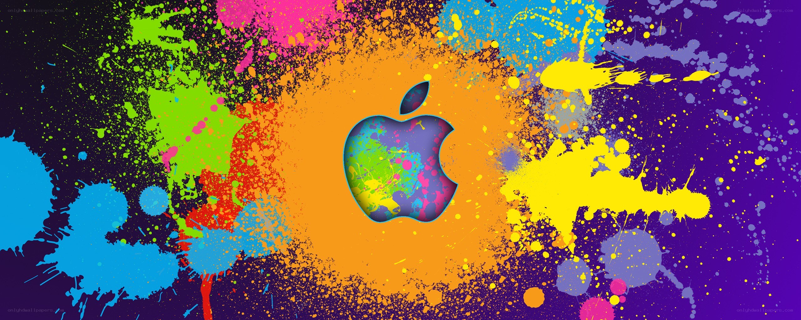 colorful apple logo splatter
