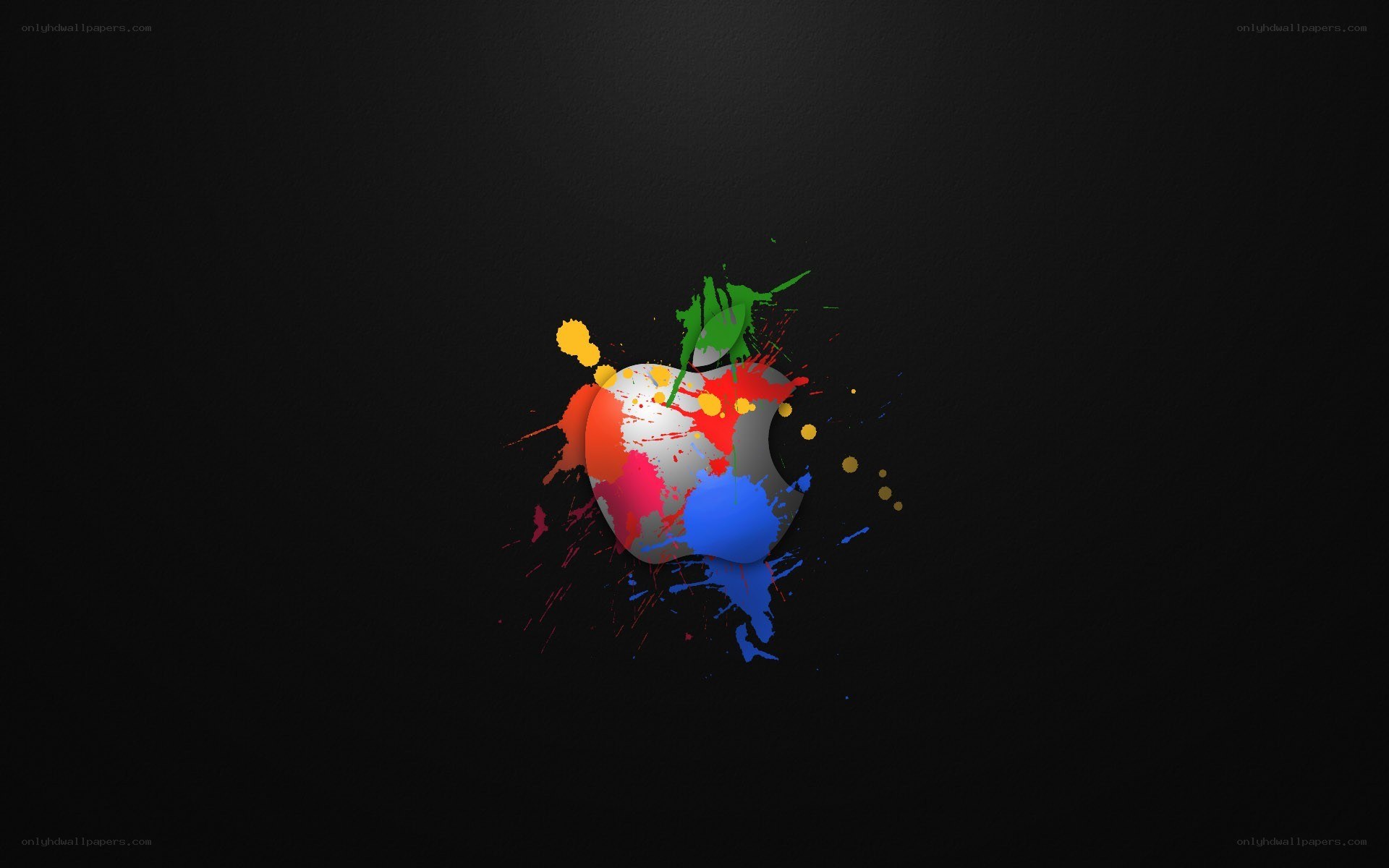 Colorful Apple logo splatter